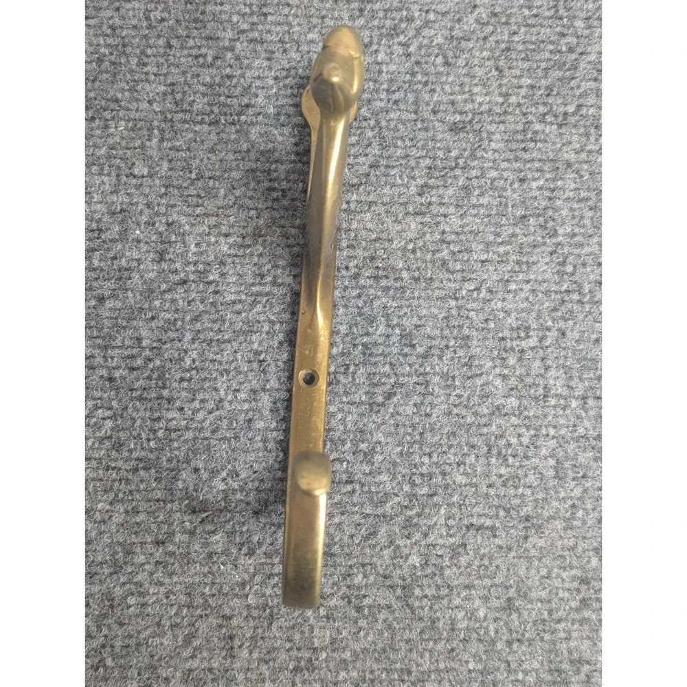 Vintage Brass Duck Goose Head Double Wall Mounted Hook Hanger  7